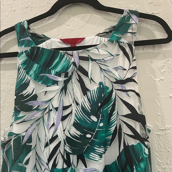 Jennifer Lopez Green Leaf Print A-Line Skirt - Picture 3 of 5